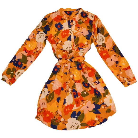 Nautica Floral Belted Shirt Dress Size Small - Picture 1 of 11